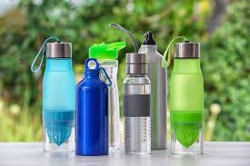 Reusable stainless steel or BPA-free plastic bottles.